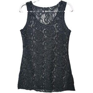 La Blanca Y2K Sheer Tank Top Womens S Whimsigoth Floral Lace Witchy Fairygrunge